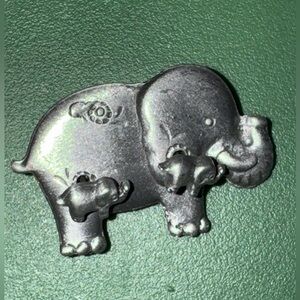 Pewter Elephant Brooch and earrings set